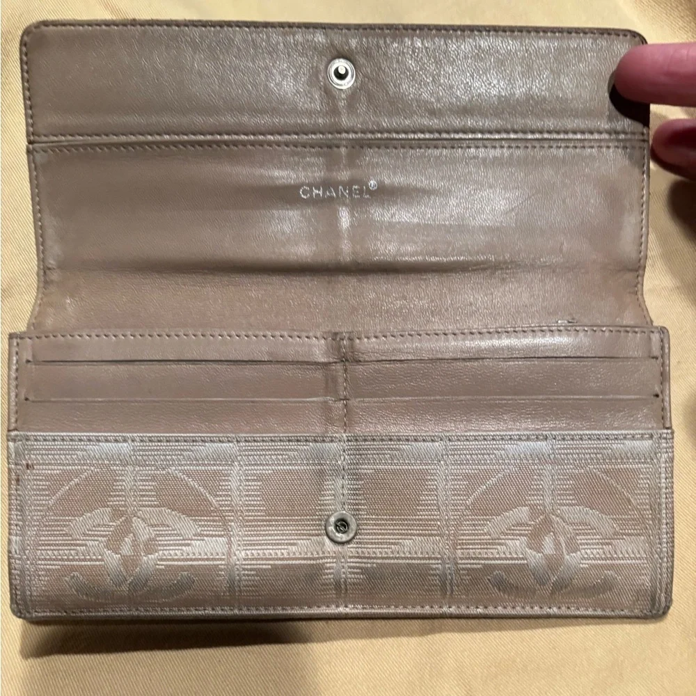 Chanel Beige Travel line Long Wallet